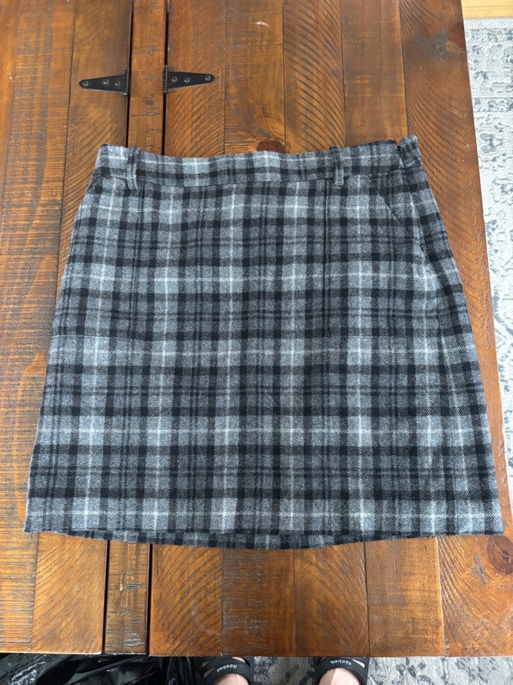 Eddie Bauer Gray and Black Plaid Mini Skirt
